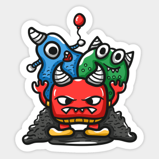 Angry Monster Character Sticker